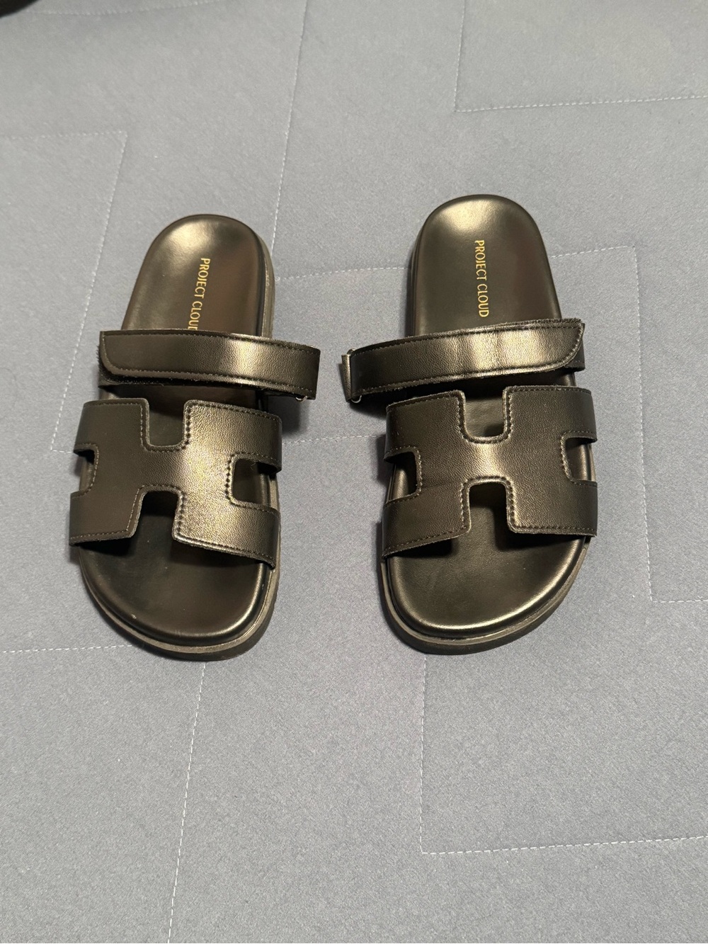 Project Cloud Women’s Black Slide Sandals with Adjustable Strap